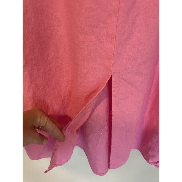 Vintage 2 Piece Linen Dress Set Sz L Dress With Short Sleeve Jacket Embroidered - Picture 6 of 16